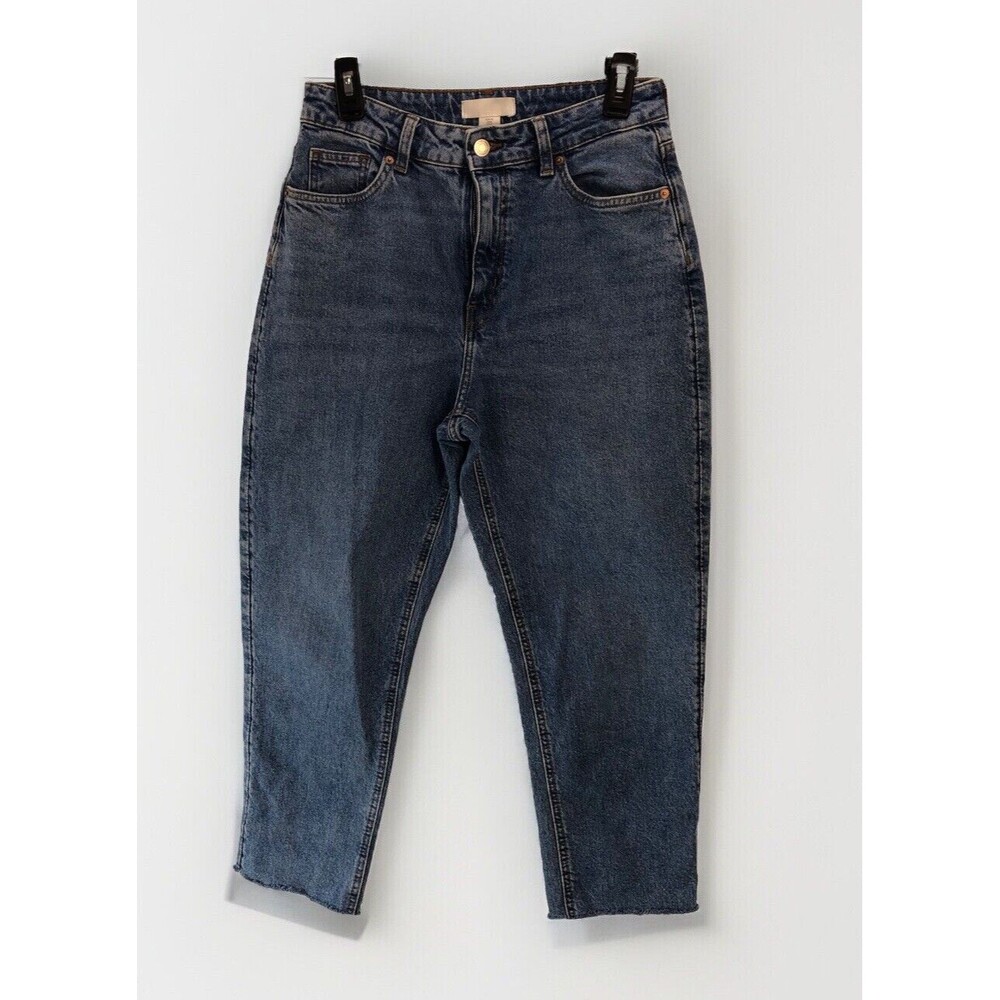H&M &Denim High Waist Loose Mom Jeans 8 Short